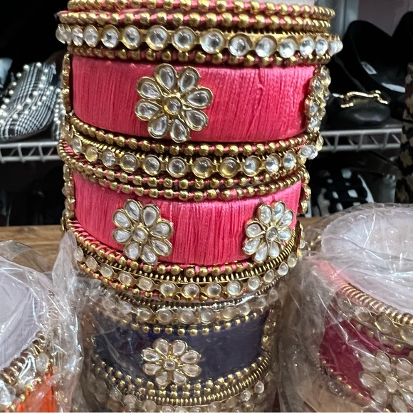Thread and Rhinestone Bangles - Picture 4 of 6